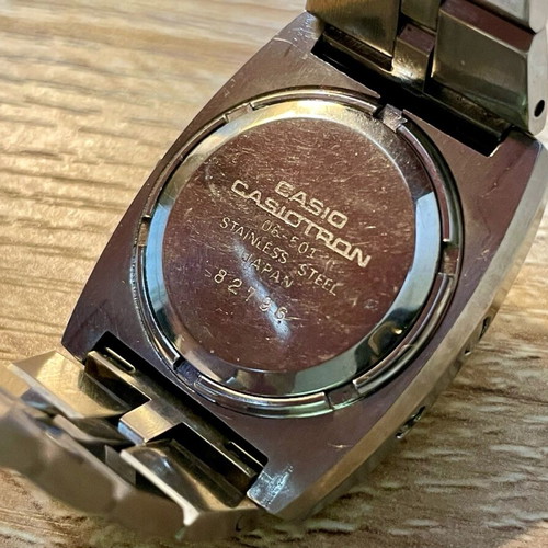 Casio Casiotron Vintage women's used blue watch with Fishbone bracelet