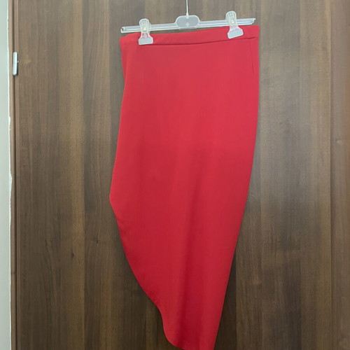 Red midi skirt with asymmetric design by TATU like new