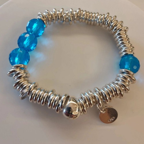 Links of London Sweetie Bracelet with Blue Crystals, Sterling Silver