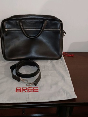 Bree leather briefcase bag like new, for laptop up to 14+ inches
