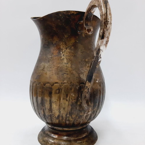 Antique Bronze Pitcher used, 1900s, decorative wine server with patina