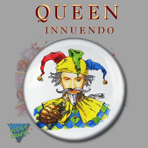 Queen Innuendo pin set of 10 new, album illustrations