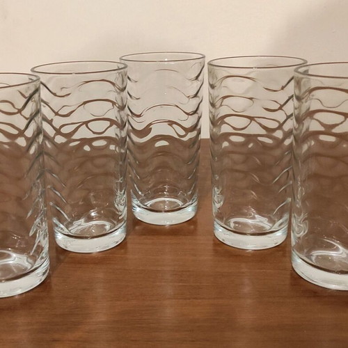 Water glasses used, set of 5 pieces