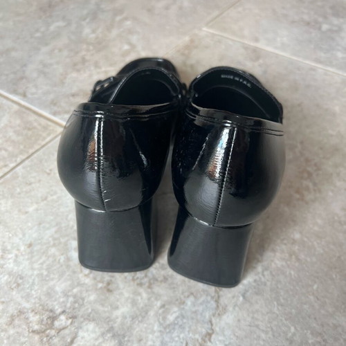 Seven Real Leather Loafers with Heel Like New, Black