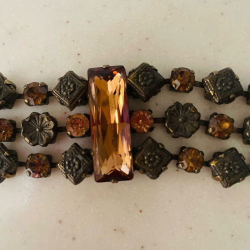 Metal bracelet new, gray and brown