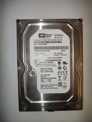 Western Digital WD1600AAJS hard drive used 160GB 3.5" SATA