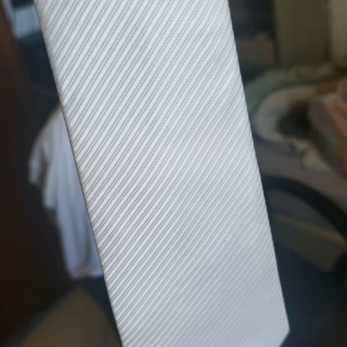 White silk tie new
