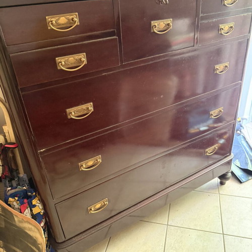 Walnut dresser with marble top used, classic design
