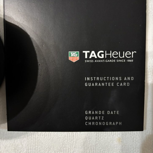 Tag Heuer watch case like new, suede leather with velvet lining and manual