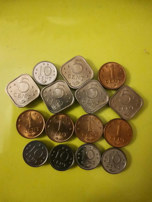 Coins new from Netherlands Antilles, set of 15 pcs