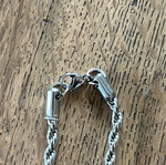 Unisex Rope Chain Necklace Stainless Steel New, Silver