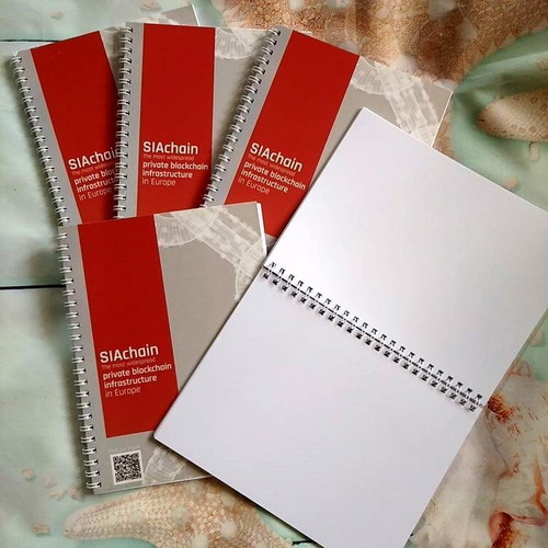 Set of 5 pcs Spiral Notebooks *Siachain* Monochrome 50φ.