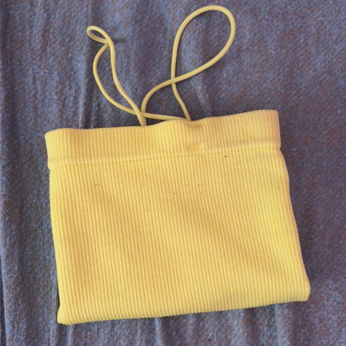 Crop top yellow used, sizes XS and S