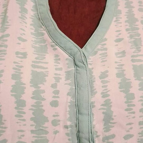 Seasons long-sleeve blouse like new, white with mint, size L
