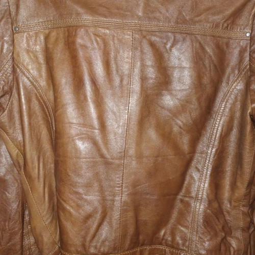 Saint Tropez leather jacket new, vintage style, brown, size S