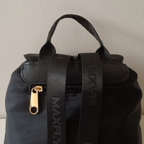 Backpack small women's black like new with gold details