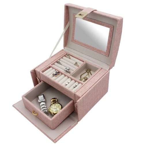 Jewelry box new pink, unused, dimensions H12xW19xD16