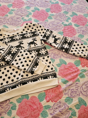 Winter sweatshirt Shein Small with Reindeer & Snowflakes designs like new