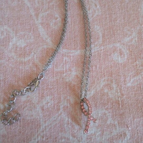 Pink stainless steel pendant like new, breast cancer awareness symbol