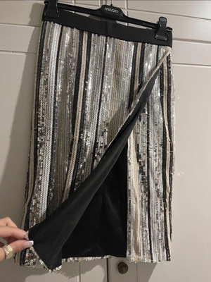 Zara sequin skirt-bustier set new, black-silver