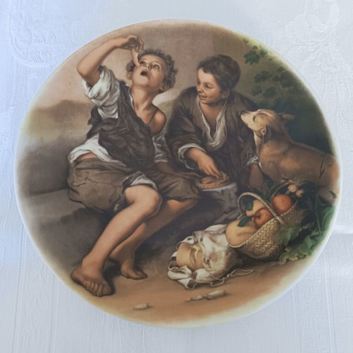Vintage Limoges decorative plate inspired by Murillo like new