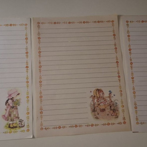 Large 1980 letter writing stationery collection, 24 sheets and 2 sets