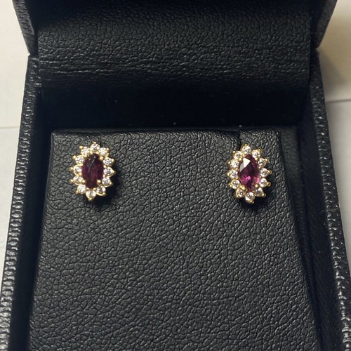 14K Gold Earrings with Zirconia new, handmade