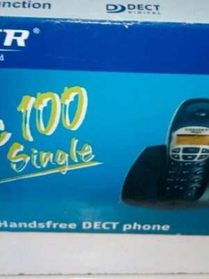 Vintage cordless landline phone used, gray