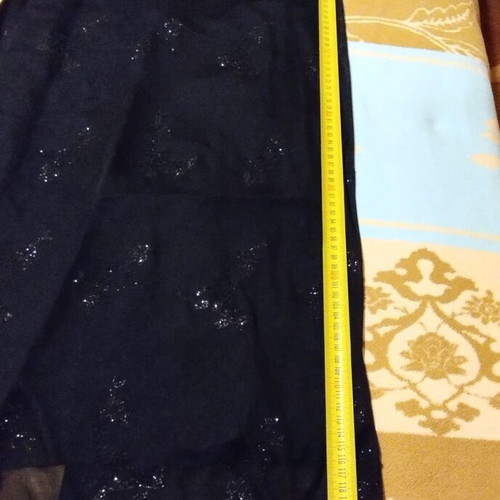 KATSIPI black evening dress with lace sleeves, size M