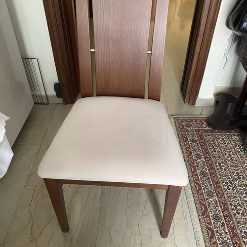 Extendable dining table with 4 chairs, 120x110 cm