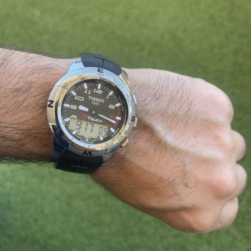 Tissot T-Touch II watch like new, silver, multifunctional