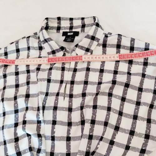 DKNY midi checked dress with collar like new, size M