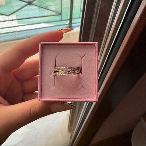 Swarovski ring size 56 silver with gold like new