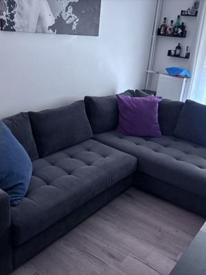 GK Furniture corner sofa like new, anthracite color