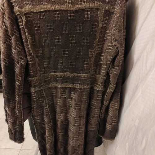 Custo Barcelona coat like new, brown with fur, size M