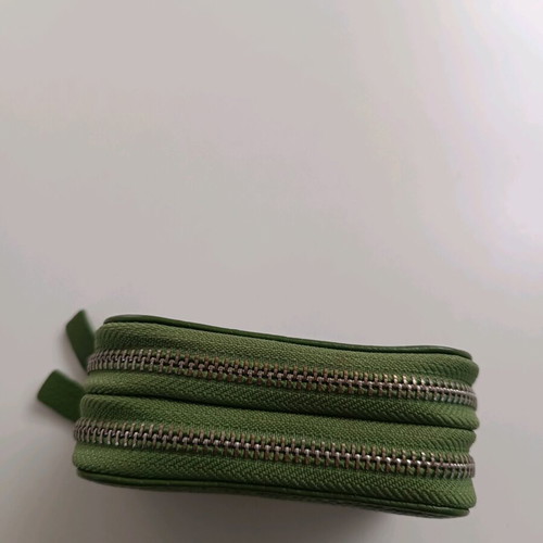 Green card holder wallet with zipper like new