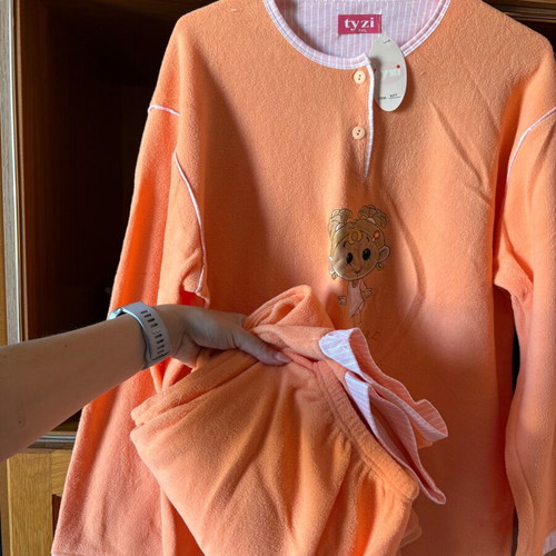 Orange fleece pajamas set new, size XXXL