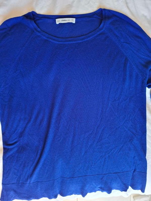 Μπλούζα Zara Knit μπλε ηλεκτρίκ, σαν καινούργιο, μέγεθος L