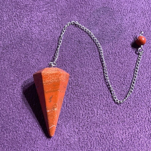 Pendulum made of red jasper authentic stone