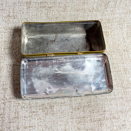 Corona Litho metal box used for lighter flints vintage