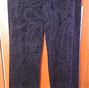 Zara μαύρο βελουδο μπροκάρ παντελόνι, small