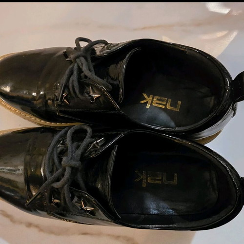 Nak platform Oxford shoes used, size 40, black leather