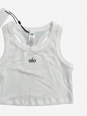 Alo ribbed crop top, white