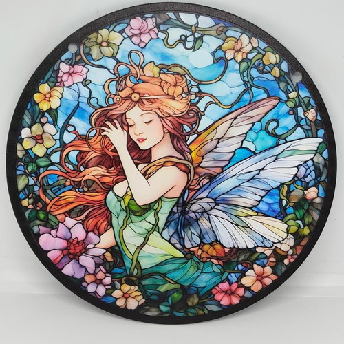 Magical Acrylic Decorative Fairy Sign stained glass style like new