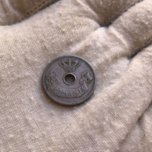 Romania 10 Bani 1905 coin used, Carol I era