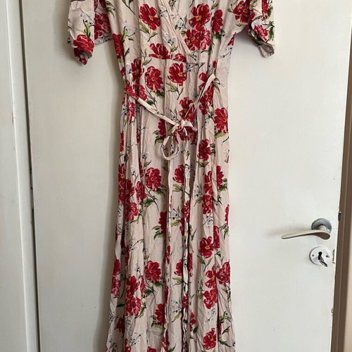 Mango maxi kimono dress like new, beige and red