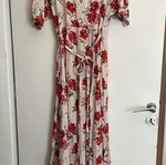 Mango maxi kimono dress like new, beige and red