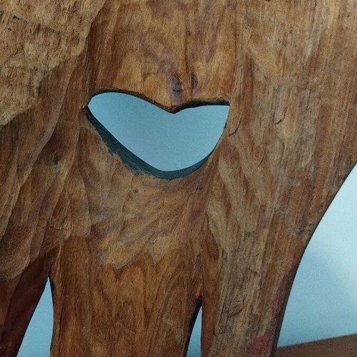 Pair of large handmade African masks from solid wood like new