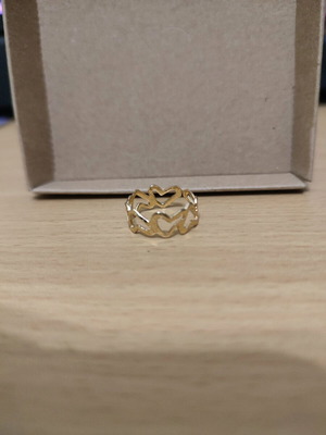 Steel ring gold color like new, adjustable size