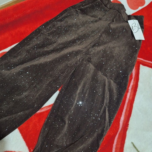 Pants with glitter new, brown, one size